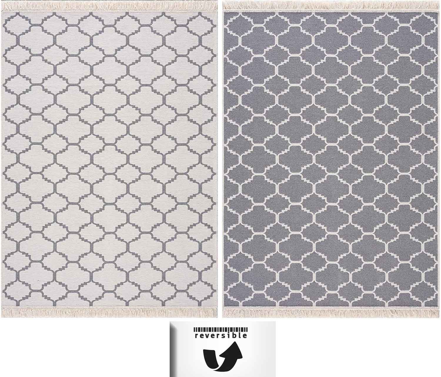 Reversible rug runner for bedroom, kitchen, children's room, living room / Double-sided-zoom-3