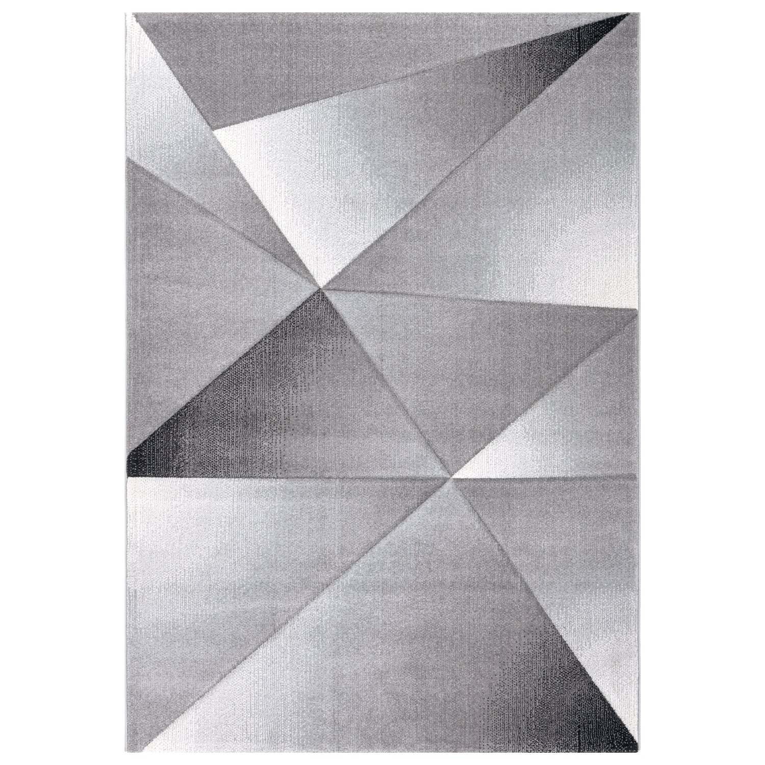 Designer Rug Modern Geometric Pattern Short Pile Grey Black White Mottled