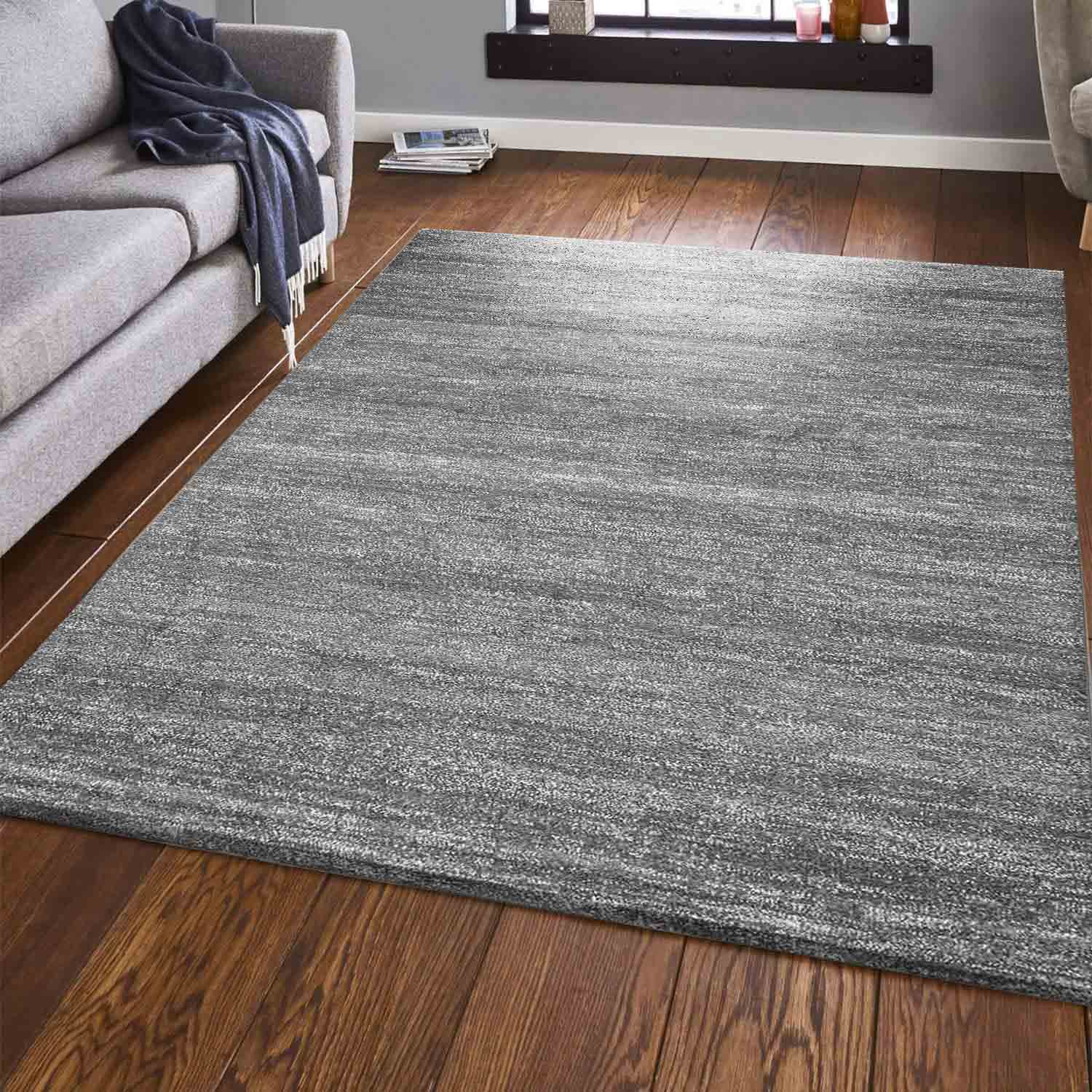 Modern Grey Melange Rug for Living Room, Children's Room, Bedroom, Hallway, and Kitchen-1
