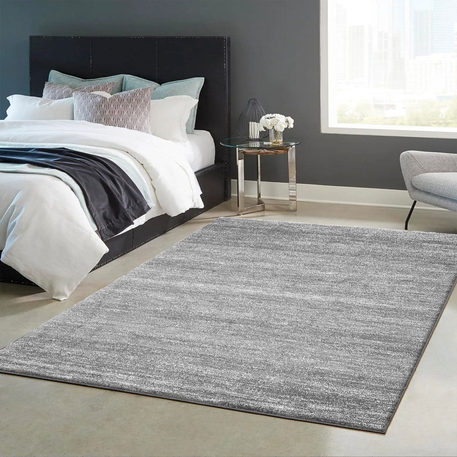 Modern Grey Melange Rug for Living Room, Children's Room, Bedroom, Hallway, and Kitchen-zoom-8