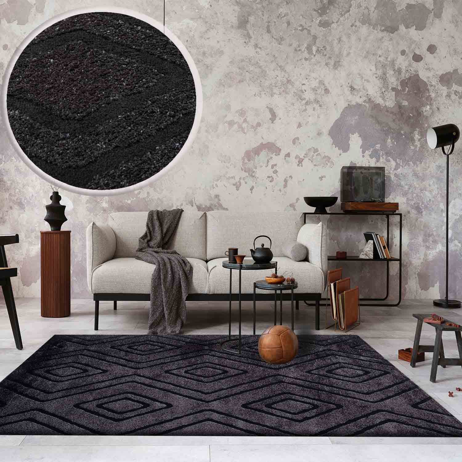 Modern Super Soft Living Room Rug, 3D Effect, Scandinavian-1