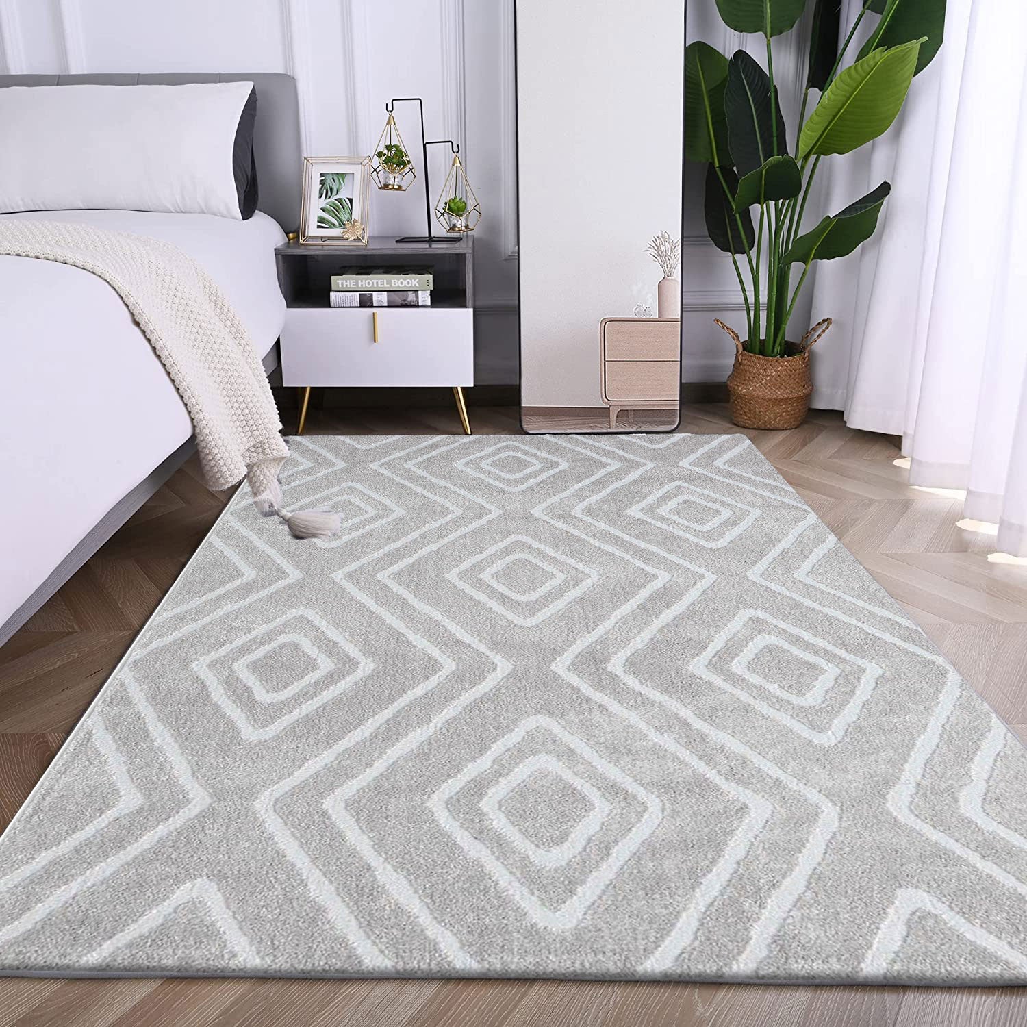 Modern Super Soft Living Room Rug, 3D Effect, Scandinavian-9