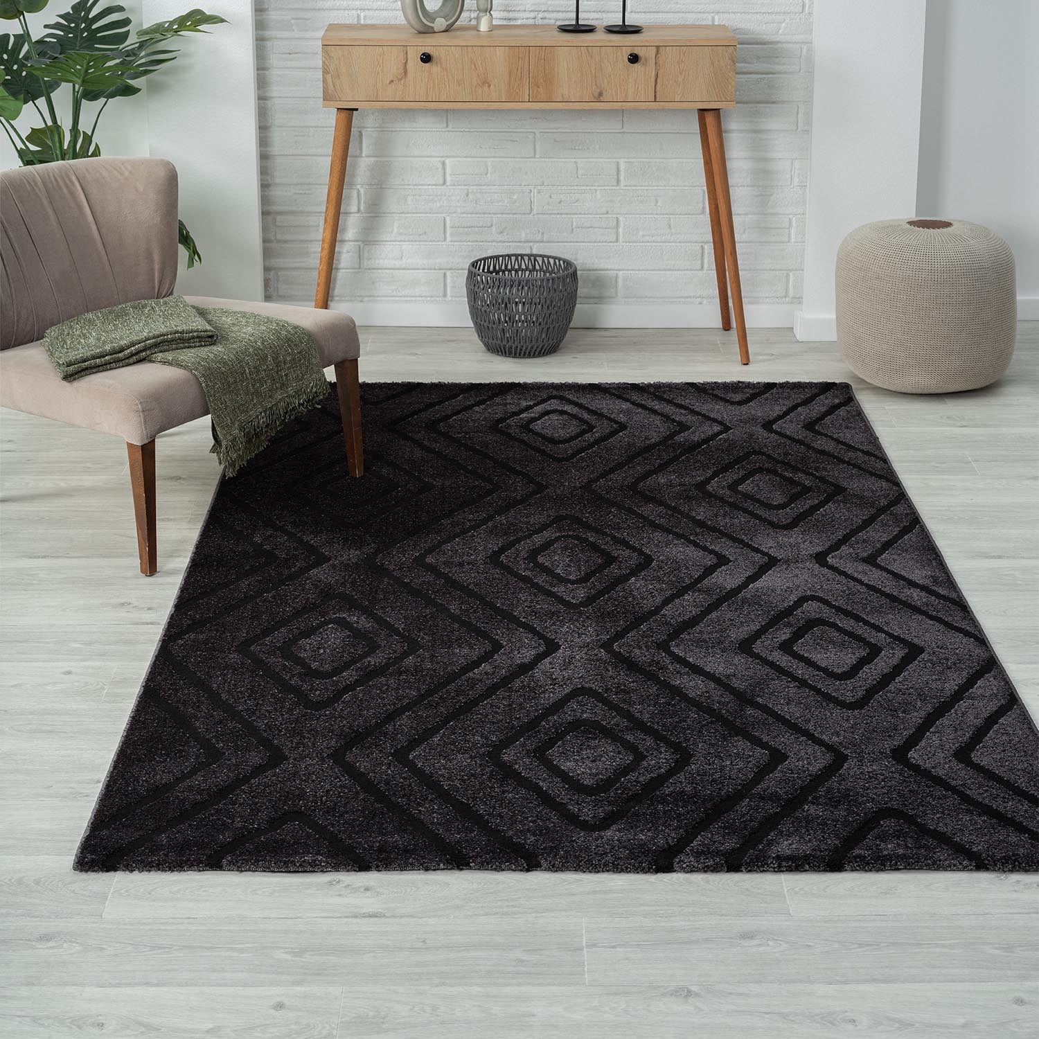 Modern Rug, Super Soft Living Room Rug, 3D Effect, High Pile, Long Pile, Scandinavian, Robust-zoom-1