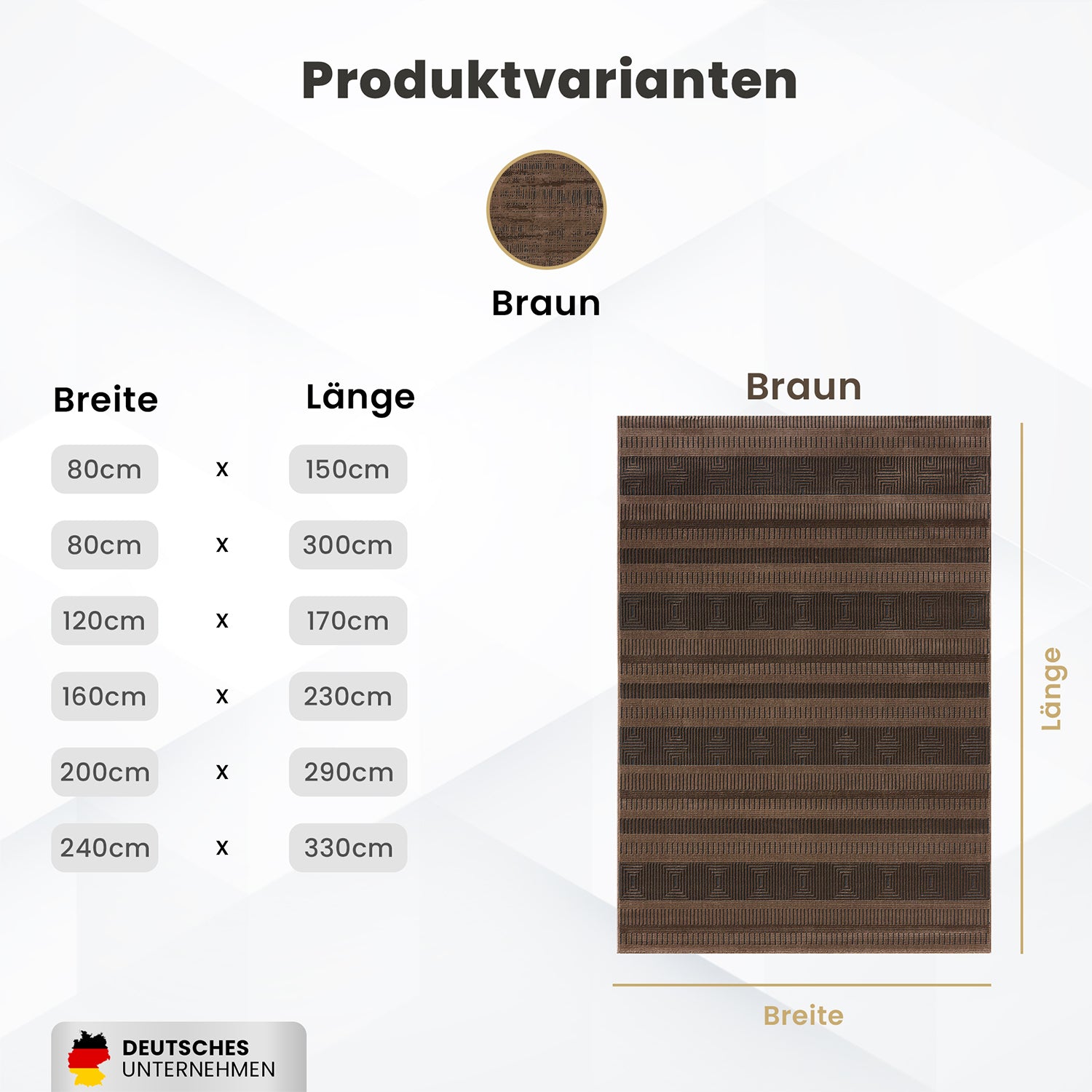 Teppich Modern Wohnzimmer Schlafzimmer Boho 3D Effekt Hoch&Tief Pflegeleicht in Braun-zoom-3