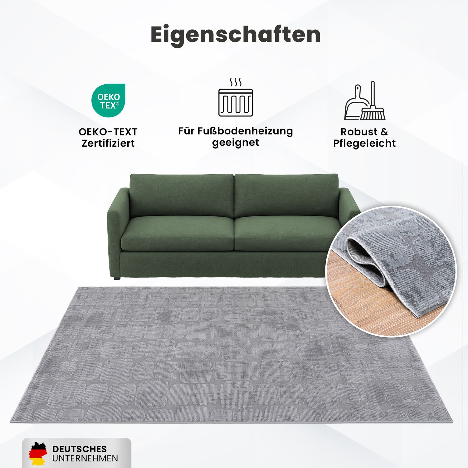 Teppich Modern Wohnzimmer Schlafzimmer Rechteck 3D Effekt Hoch&Tief Pflegeleicht-zoom-23