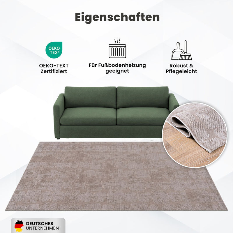 Teppich Modern Wohnzimmer Schlafzimmer Rechteck 3D Effekt Hoch&Tief Pflegeleicht-zoom-