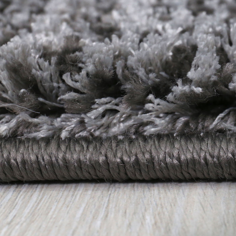 Modern living room rug, extra soft microfiber, special melange, anthracite-zoom-