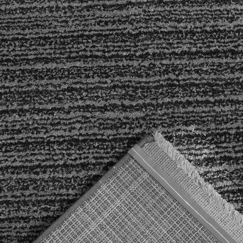 Modern living room rug, extra soft microfiber, special melange, anthracite-zoom-