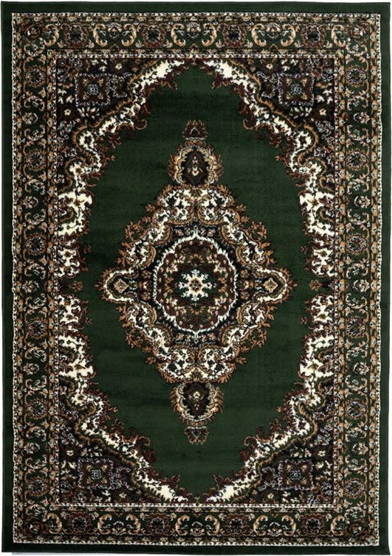Oriental short-pile classic rug for living room, dining room, hallway - green-zoom-10