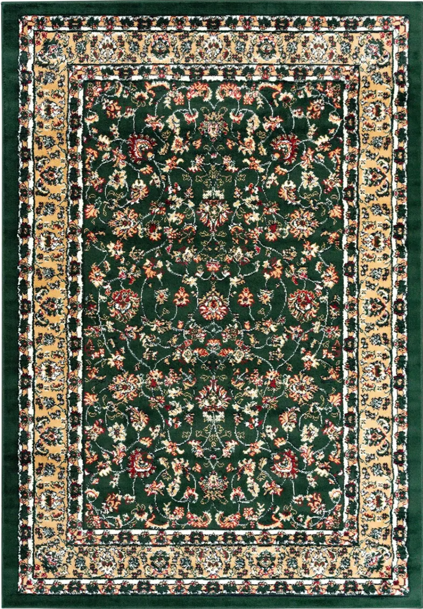 Oriental short-pile classic rug for living room, dining room, hallway - green-zoom-2