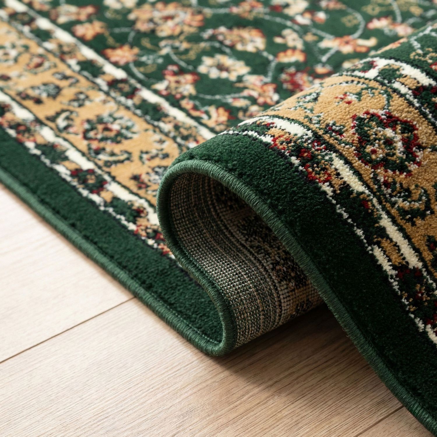 Oriental short-pile classic rug for living room, dining room, hallway - green-zoom-11
