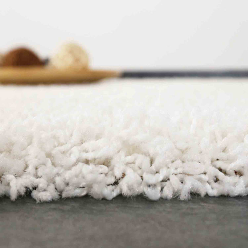 Prime Shaggy High Pile Rug, Solid White/Cream, Soft for Living Room, Bedroom, Kitchen-zoom-