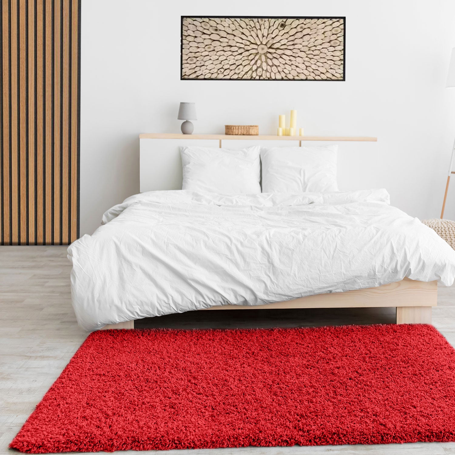 Prime Shaggy High Pile Long Pile Plain Modern Red Rug for Living Room, Bedroom, Kitchen-zoom-1