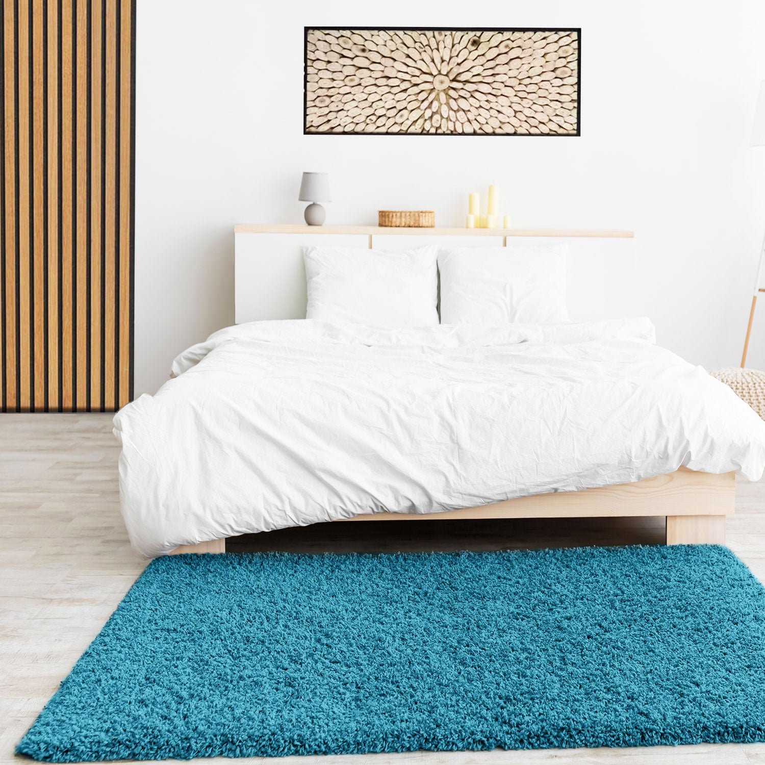 Prime Shaggy High Pile Long Pile Plain Modern Turquoise Rug for Living Room, Bedroom, Kitchen-2