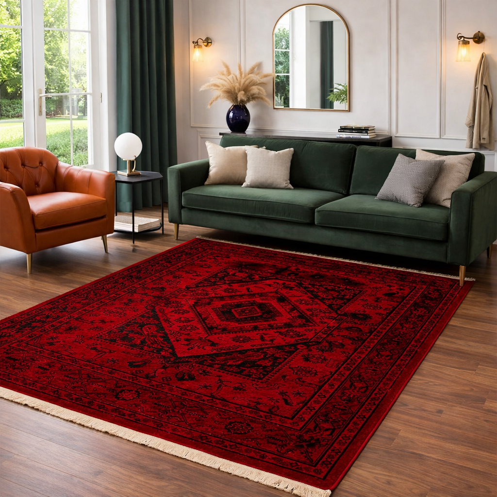Teppich ROYAL Dunkelrot im Vintage-Orient Stil“– Hochwertig & Pflegeleicht-zoom-16