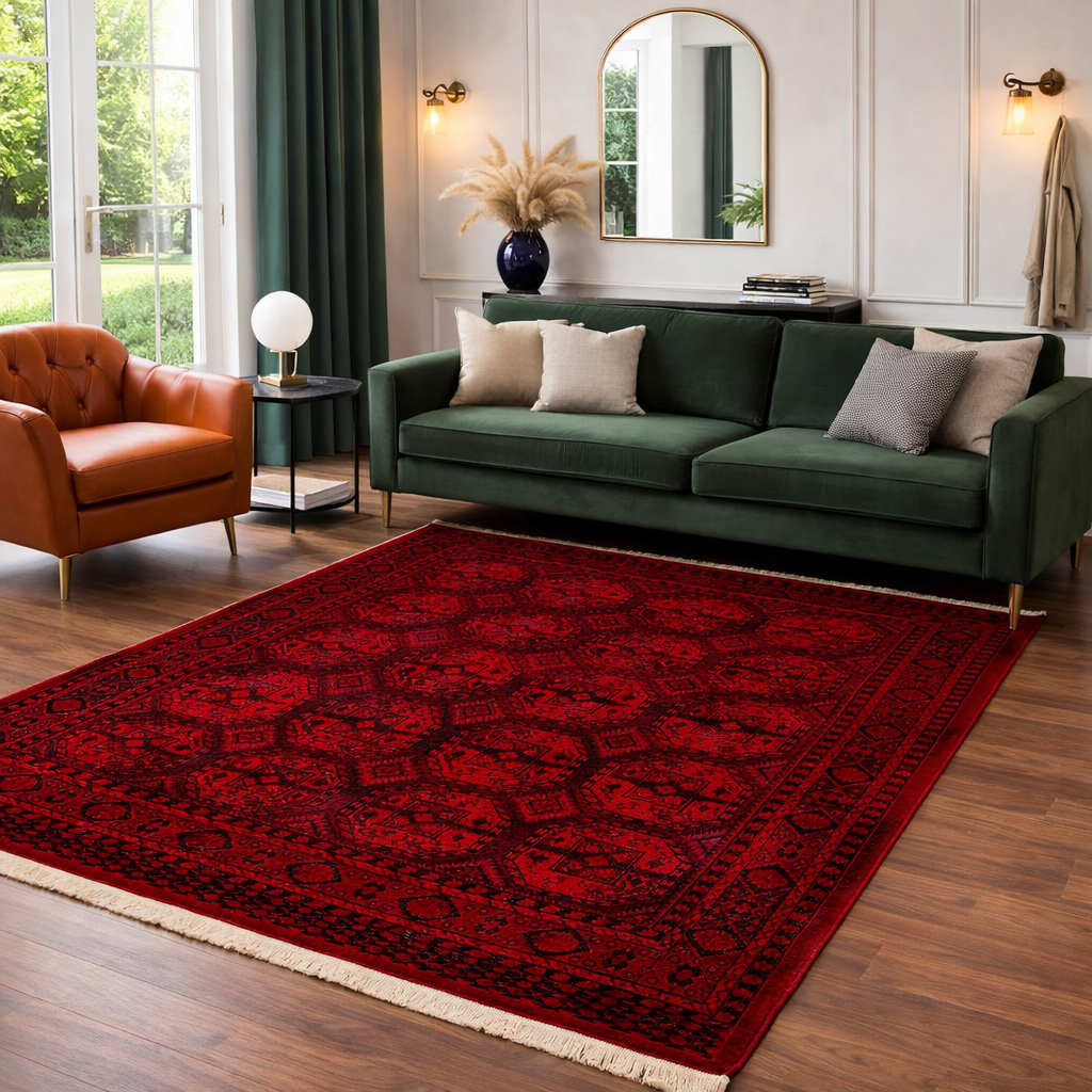 Teppich ROYAL Dunkelrot im Vintage-Orient Stil“– Hochwertig & Pflegeleicht-9