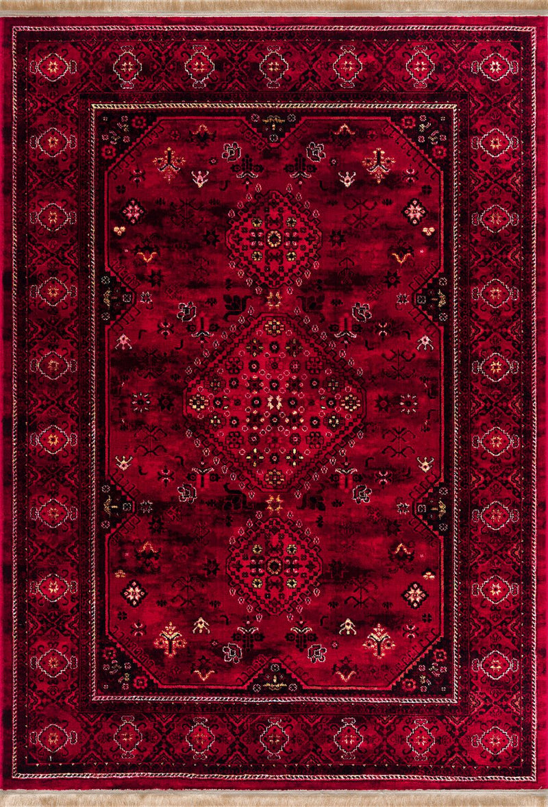 Teppich ROYAL Dunkelrot im Vintage-Orient Stil“– Hochwertig & Pflegeleicht-zoom-
