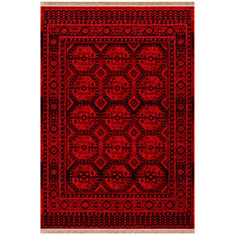 Teppich ROYAL Dunkelrot im Vintage-Orient Stil“– Hochwertig & Pflegeleicht-zoom-