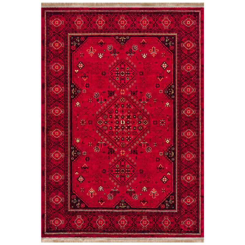 Teppich ROYAL Dunkelrot im Vintage-Orient Stil“– Hochwertig & Pflegeleicht-zoom-