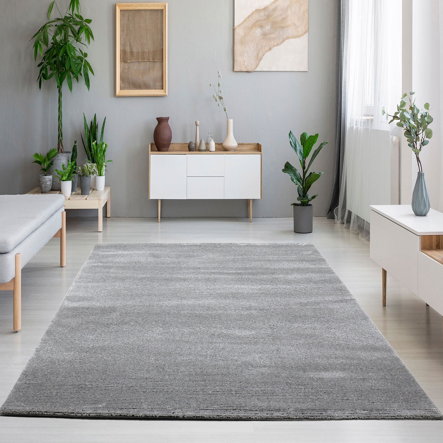 Modern striped carpet with contour cut for living room, bedroom, children's room-zoom-6
