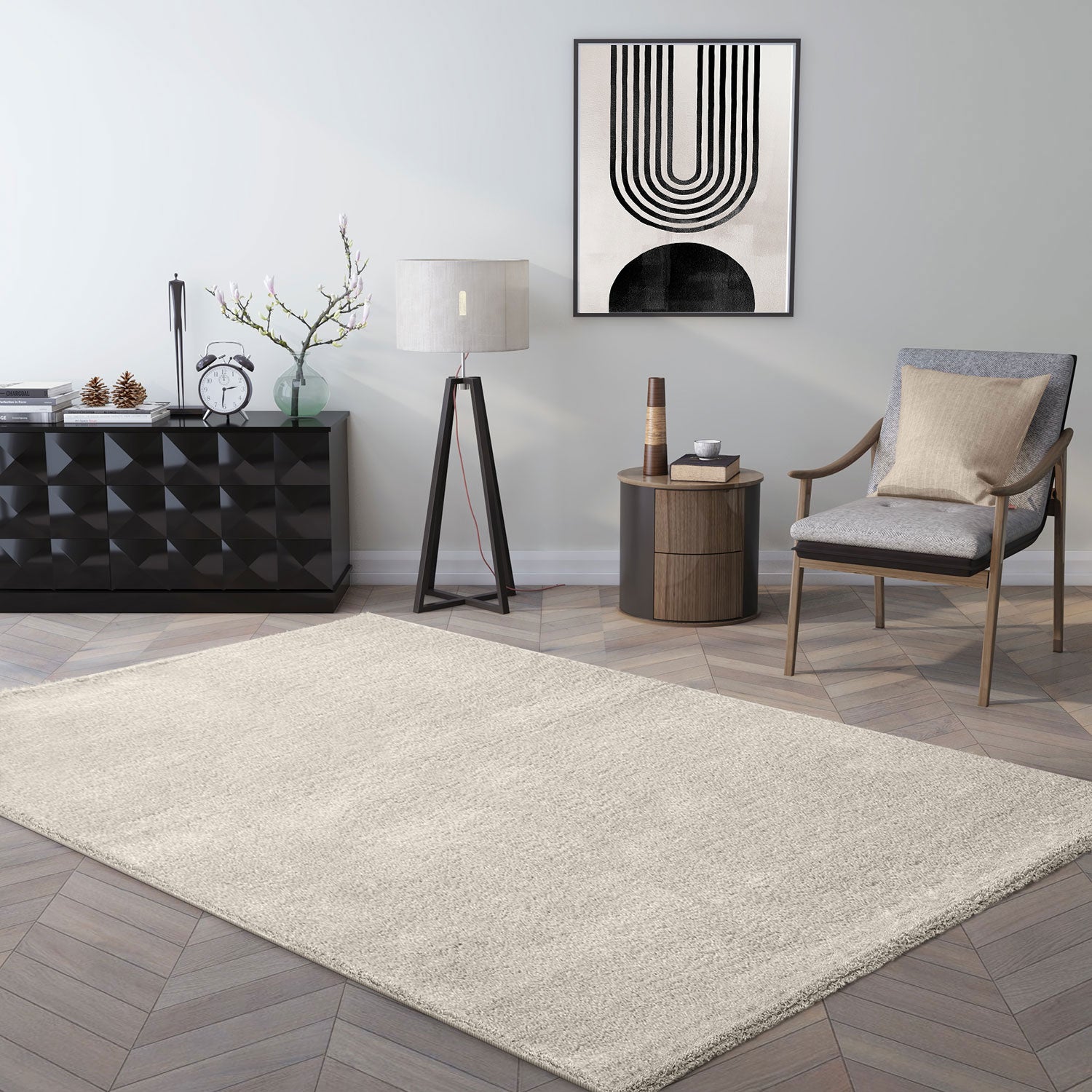 Short-pile rug, solid color, super quality, ultra-soft, for living room, children's room, bedroom, runner
