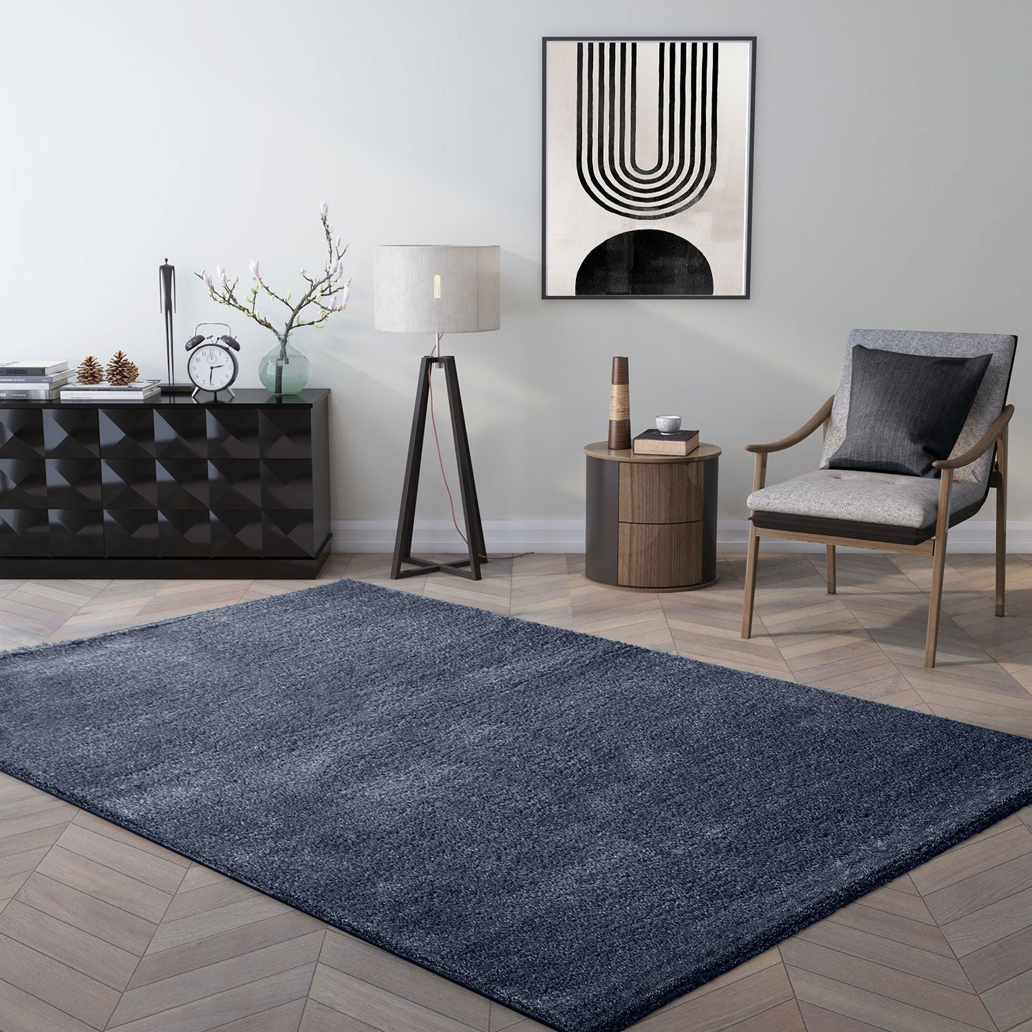 Short-pile rug, solid color, super quality, ultra-soft, for living room, children's room, bedroom, runner-zoom-20