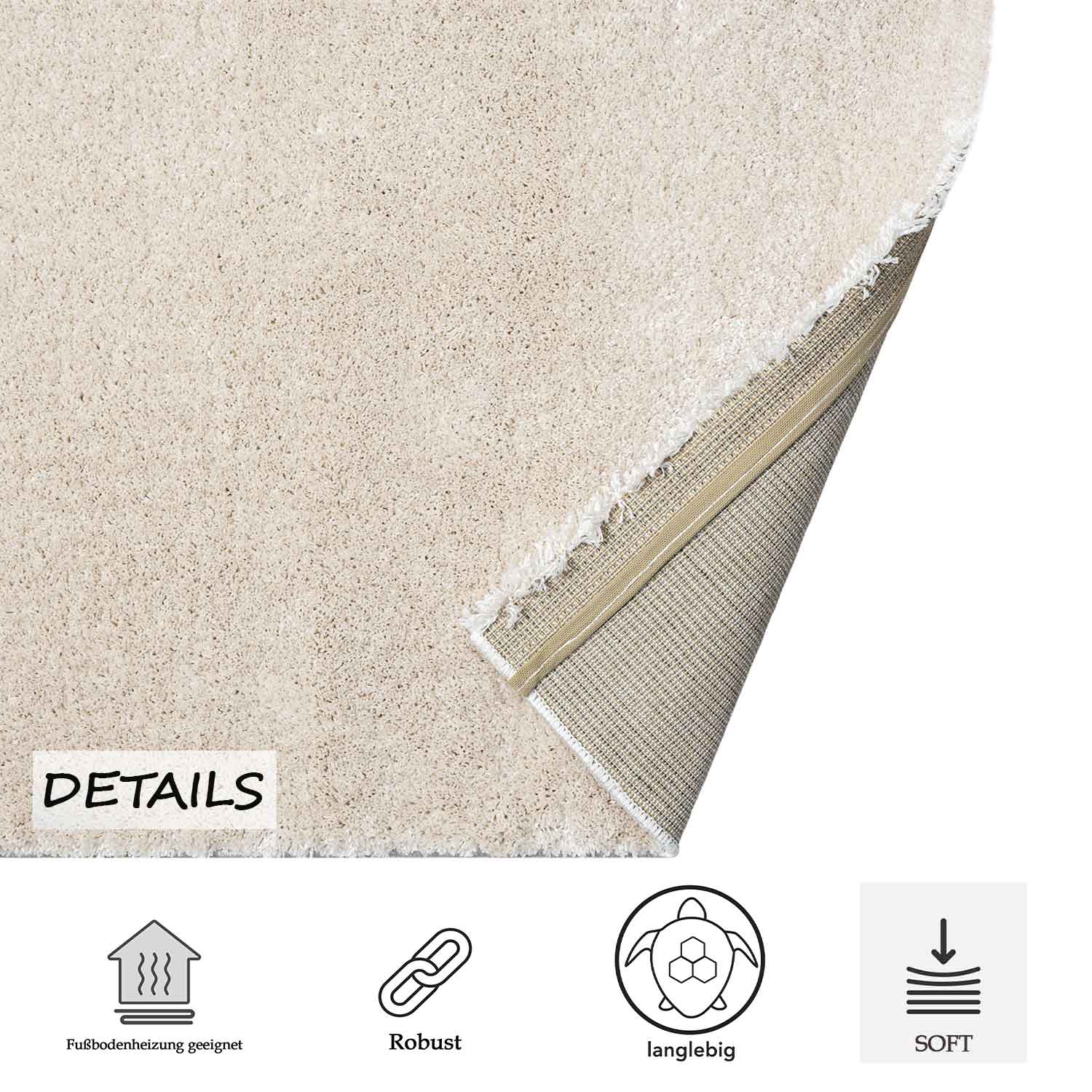 Short-pile rug, solid color, super quality, ultra-soft, for living room, children's room, bedroom, runner-3