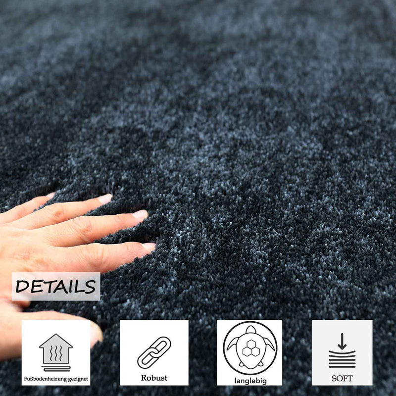 Short-pile rug, solid color, super quality, ultra-soft, for living room, children's room, bedroom, runner-zoom-