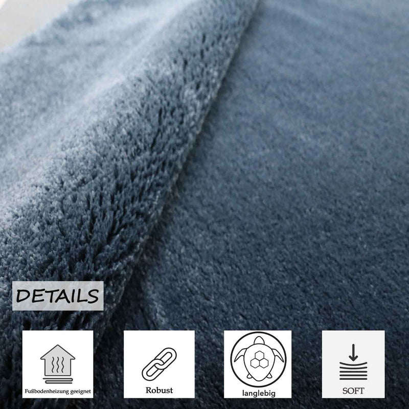 Short-pile rug, solid color, super quality, ultra-soft, for living room, children's room, bedroom, runner-zoom-