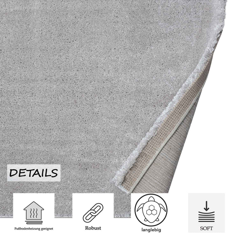 Short-pile rug, solid color, super quality, ultra-soft, for living room, children's room, bedroom, runner-zoom-