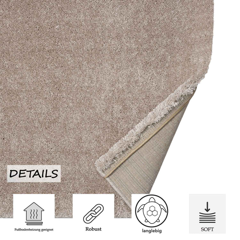 Short-pile rug, solid color, super quality, ultra-soft, for living room, children's room, bedroom, runner-zoom-