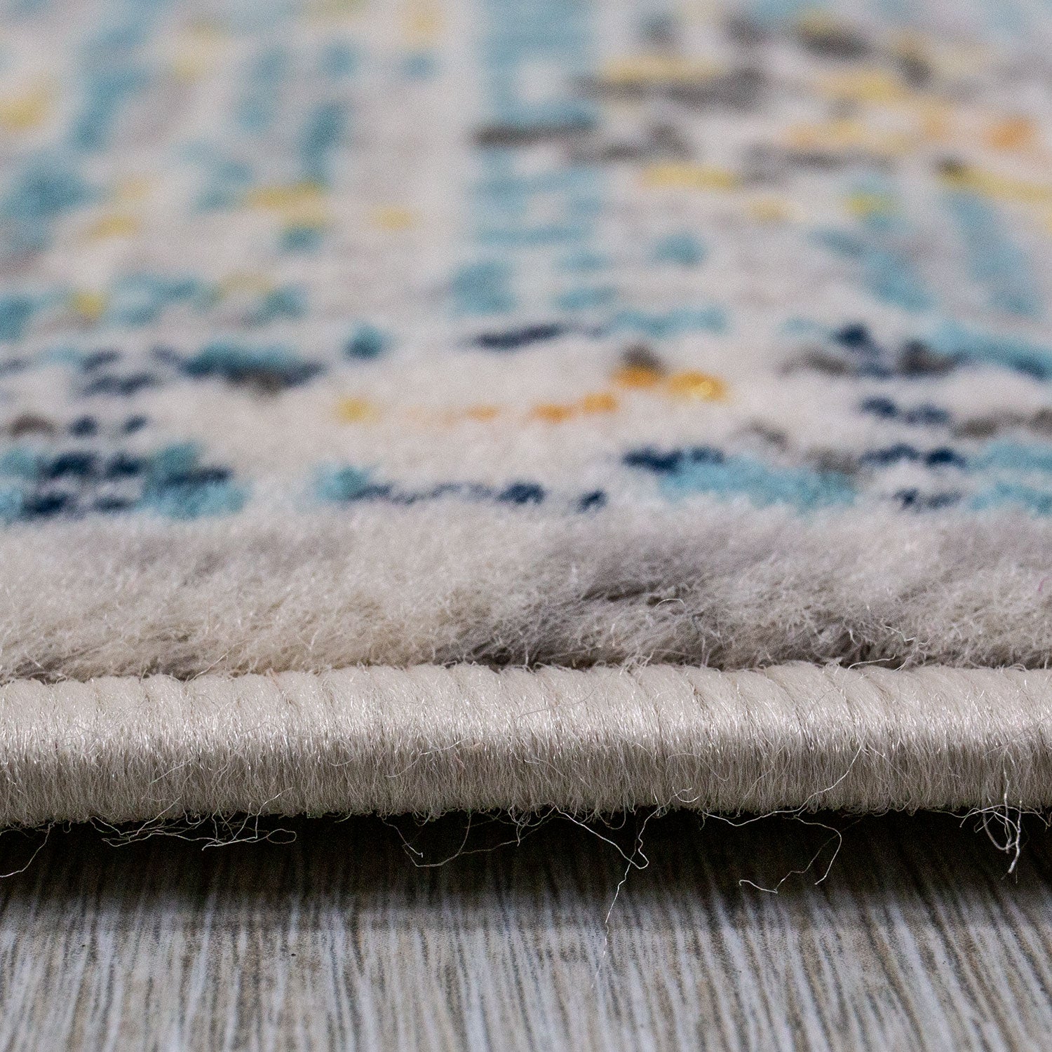 Teppich Wohnzimmer Kurzflor Designer Teppich Creme Neu-3