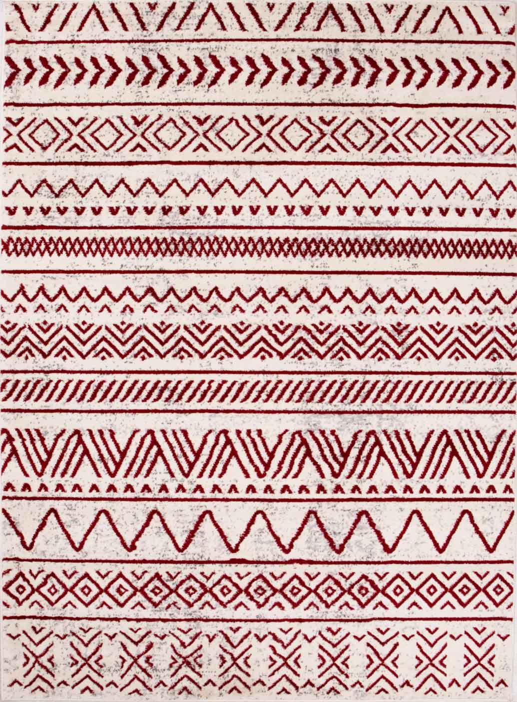 Teppich Vintage Boho - Look Kurzflor Teppich creme / Rot-zoom-4