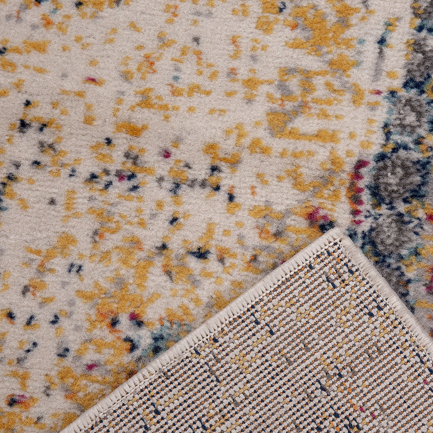 Vintage Look Designer Short Pile Rug Runner, Colorful/Red-zoom-2