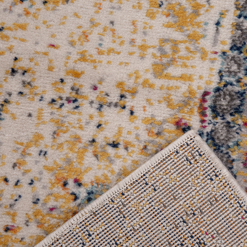 Vintage Look Designer Short Pile Rug Runner, Colorful/Red-zoom-