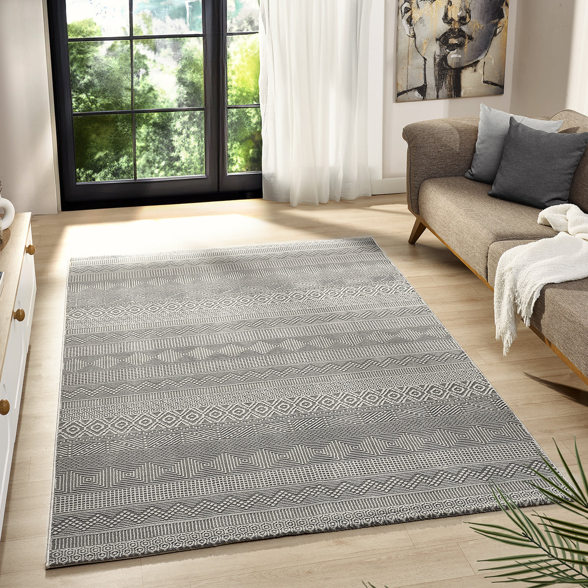 Scandinavian Modern Living Room/Bedroom Rug | Easy Care | High Quality