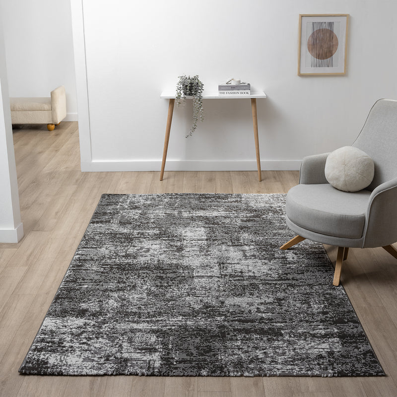 Living room/bedroom rug, vintage look, short pile rug with a distressed pattern-zoom-