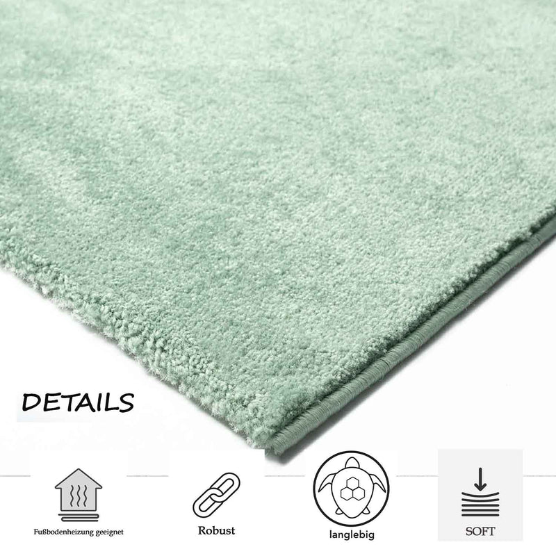 Short-pile, solid-color rug for living room, suitable for bedrooms and children's rooms; soft and easy-care; various sizes and colors. -zoom-