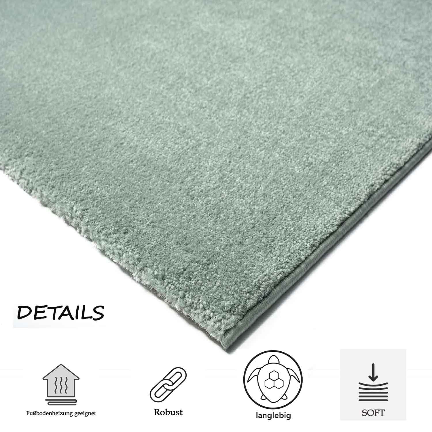Short-pile, solid-color rug for living room, suitable for bedrooms and children's rooms; soft and easy-care; various sizes and colors. -24