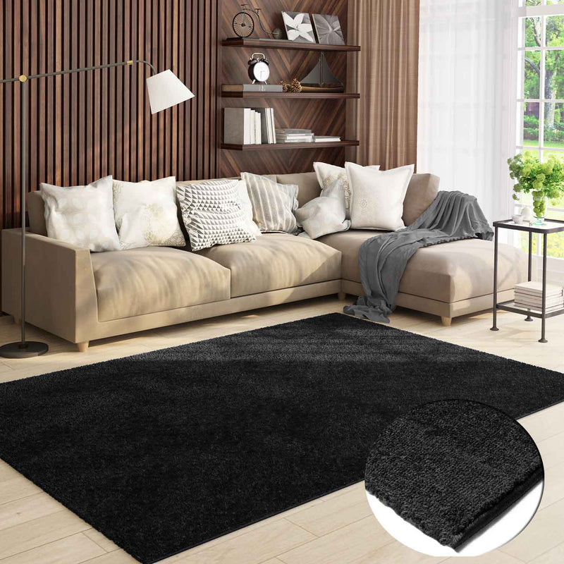 Short-pile, solid-color rug for living room, suitable for bedrooms and children's rooms; soft and easy-care; various sizes and colors. -zoom-