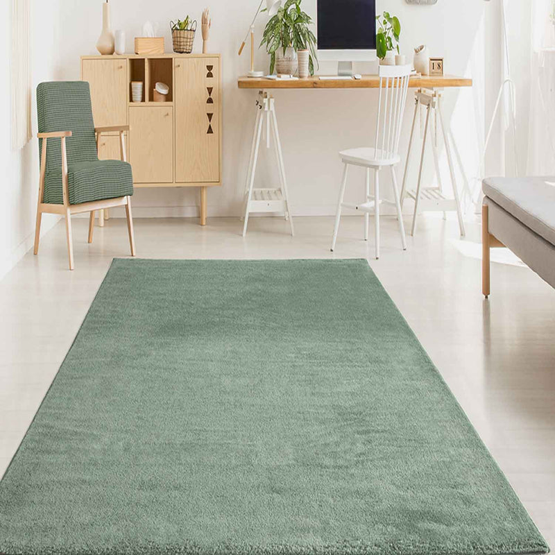 Short-pile, solid-color rug for living room, suitable for bedrooms and children's rooms; soft and easy-care; various sizes and colors. -zoom-