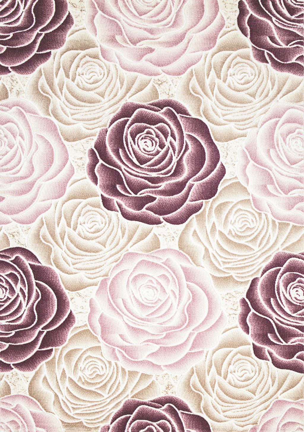 Teppich Wohnzimmer Floral Rosen Muster in Rosa Pink Creme Grau Schwarz Anthrazit mit Glanzfaser-zoom-15