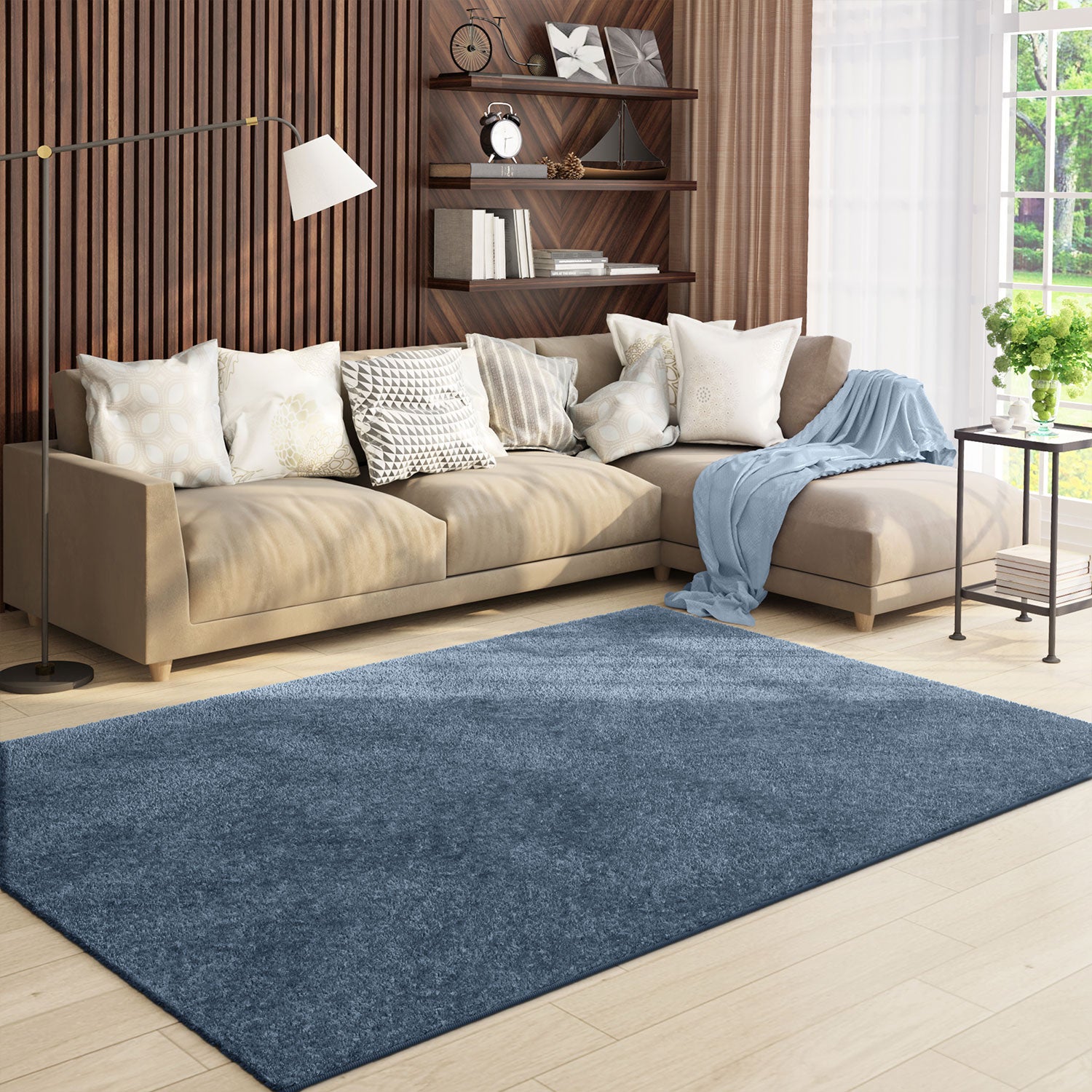 Short-pile, solid-color rug for living room, suitable for bedrooms and children's rooms; soft and easy-care; various sizes and colors. -zoom-42