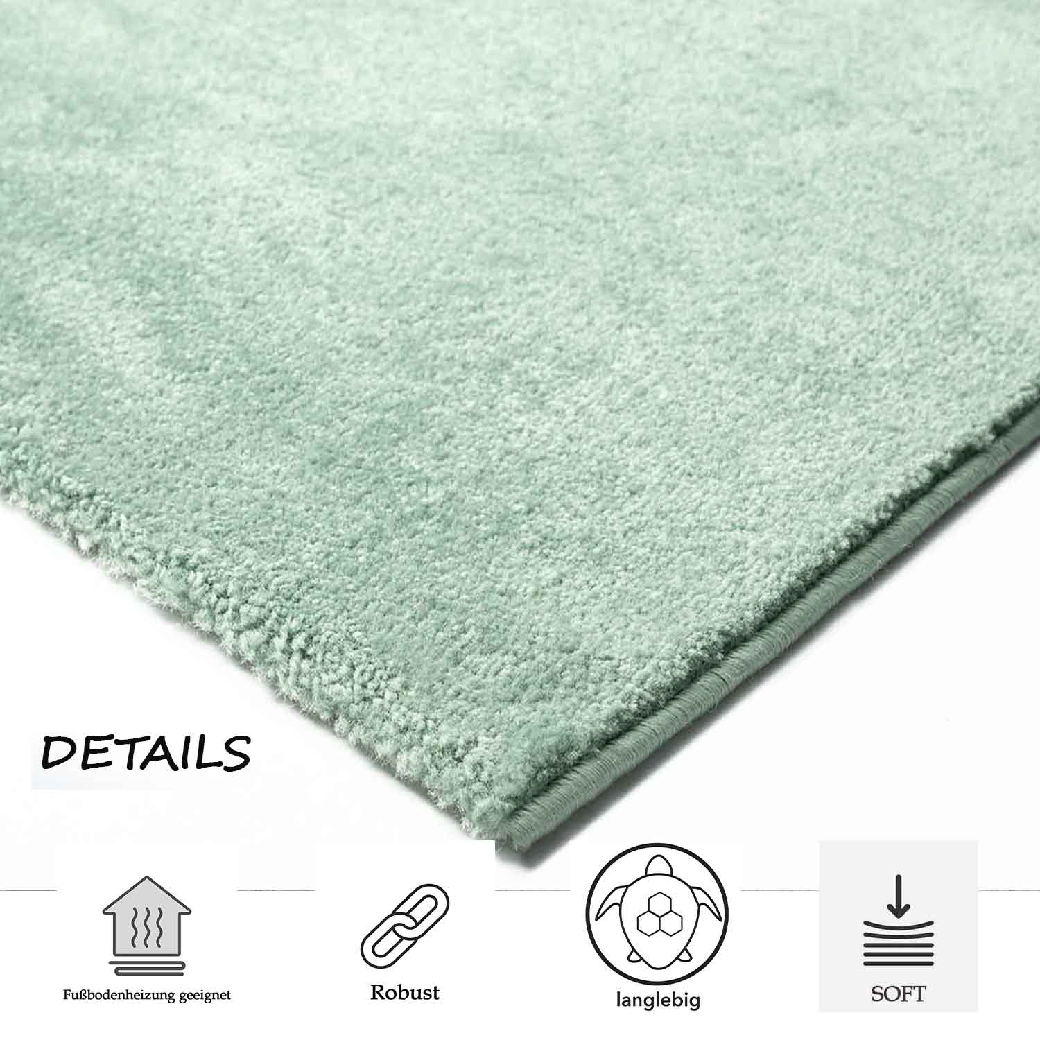 Short-pile, solid-color rug for living room, suitable for bedrooms and children's rooms; soft and easy-care; various sizes and colors. -zoom-3