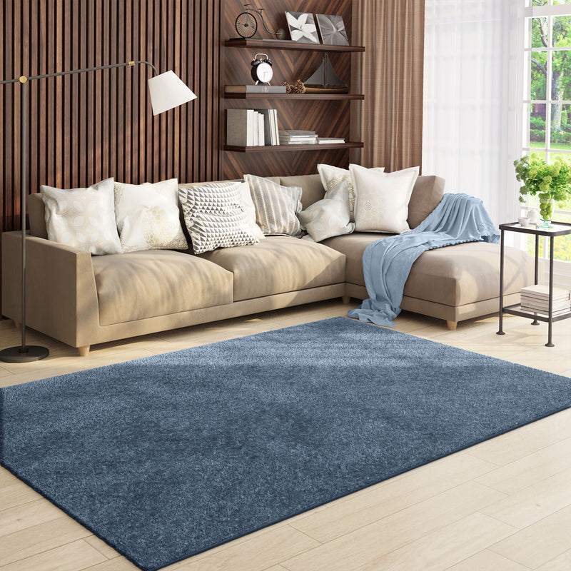 Short-pile, solid-color rug for living room, suitable for bedrooms and children's rooms; soft and easy-care; various sizes and colors. -zoom-