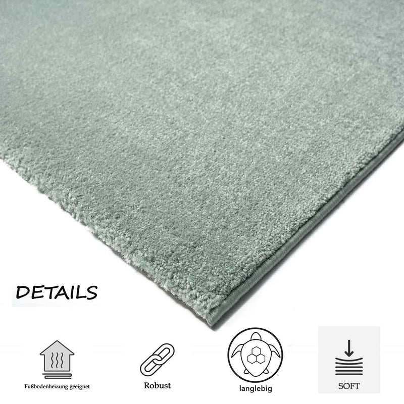 Short-pile, solid-color rug for living room, suitable for bedrooms and children's rooms; soft and easy-care; various sizes and colors. -zoom-