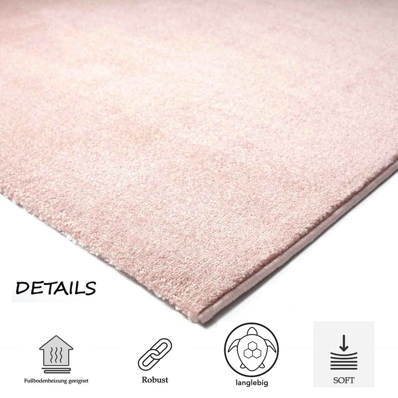 Short-pile, solid-color rug for living room, suitable for bedrooms and children's rooms; soft and easy-care; various sizes and colors. -zoom-