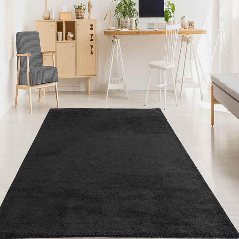 Short-pile, solid-color rug for living room, suitable for bedrooms and children's rooms; soft and easy-care; various sizes and colors. -zoom-