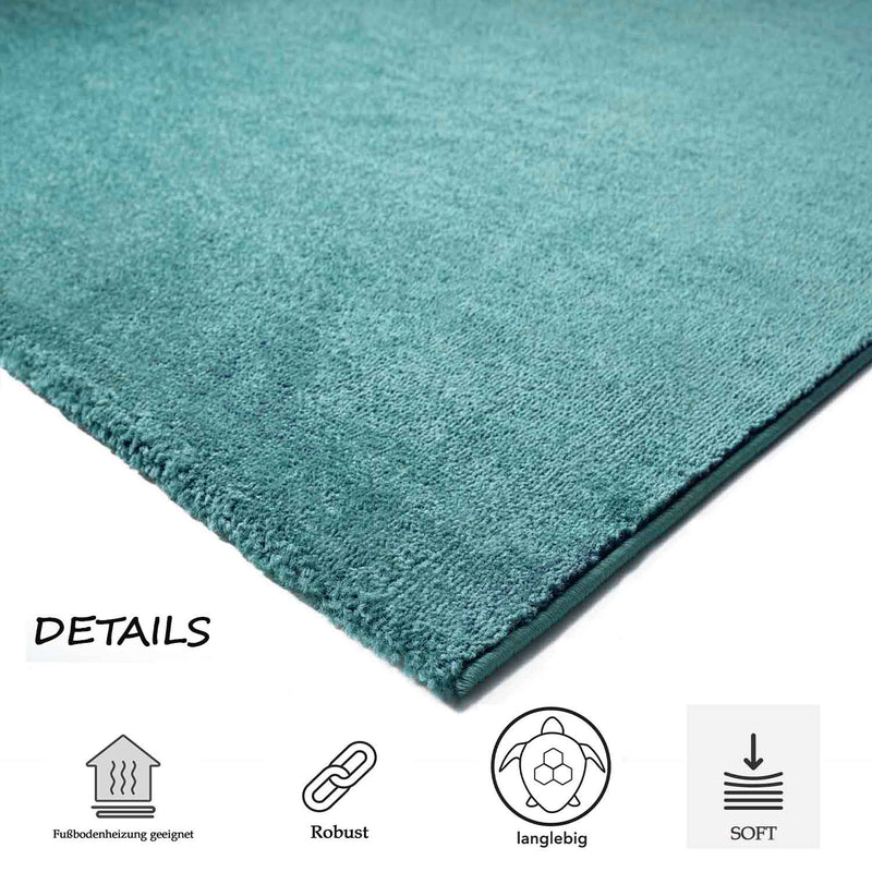 Short-pile, solid-color rug for living room, suitable for bedrooms and children's rooms; soft and easy-care; various sizes and colors. -zoom-