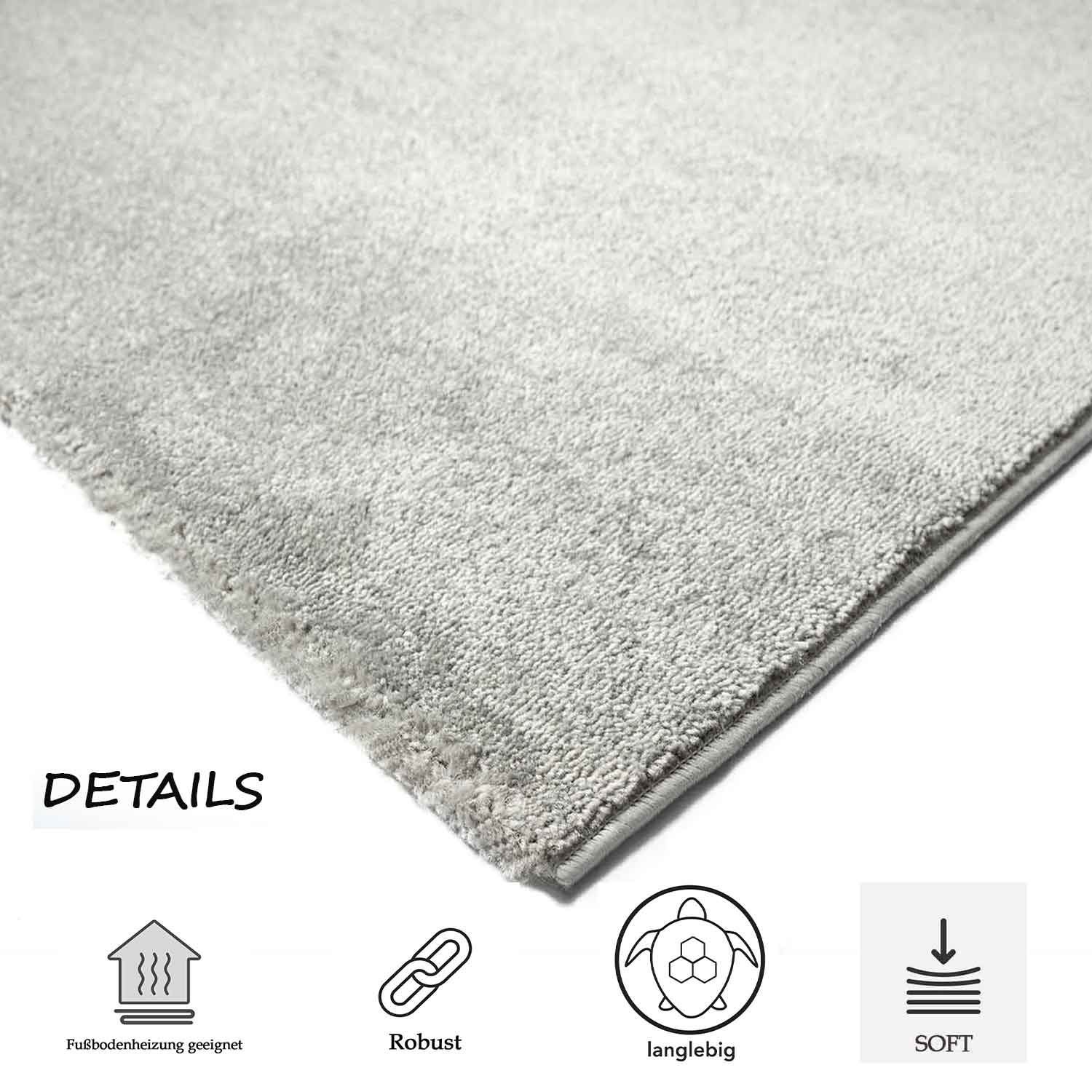 Short-pile, solid-color rug for living room, suitable for bedrooms and children's rooms; soft and easy-care; various sizes and colors. -zoom-8